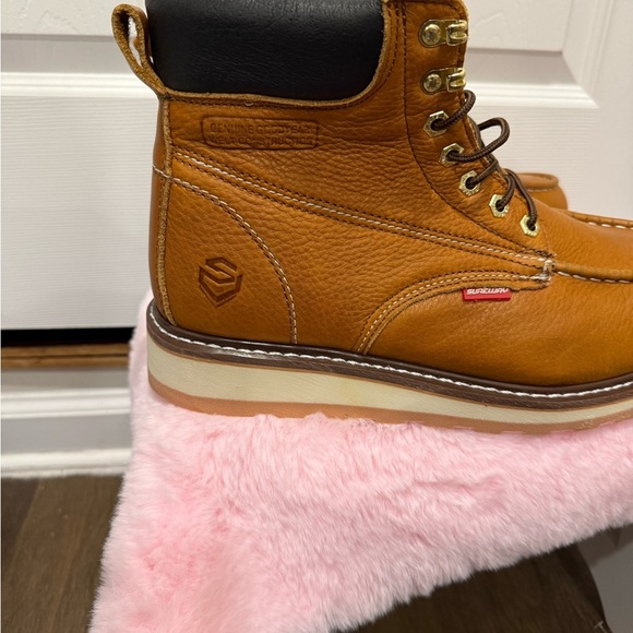 Sureway LT Brown Leather Work Lace Up Boots Oil Slip Resist SW601MS Mens 10.5 - Picture 4 of 16